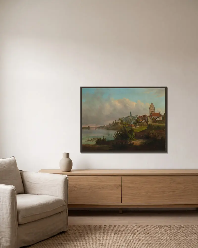 View of the Old Town and the New Town from north av Wojciech Gerson inramad på en vägg