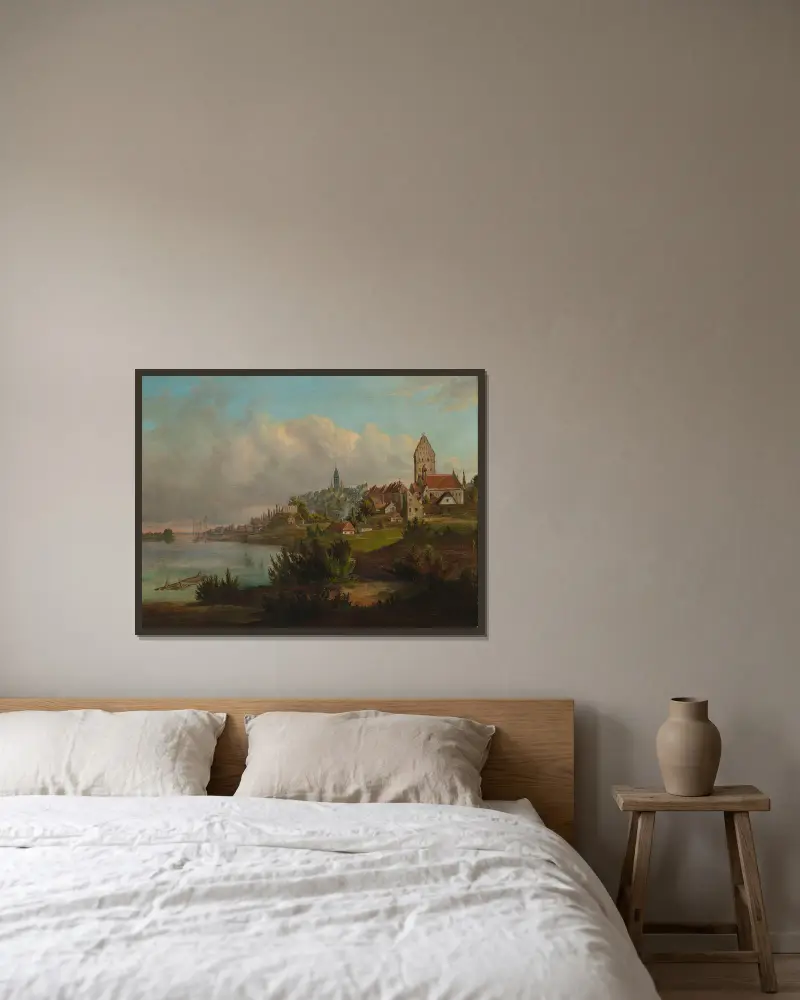 View of the Old Town and the New Town from north av Wojciech Gerson inramad på en vägg