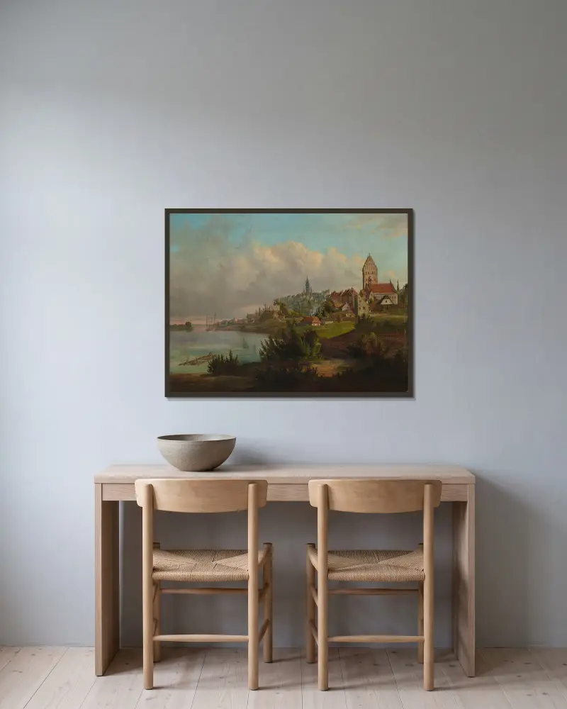 View of the Old Town and the New Town from north av Wojciech Gerson inramad på en vägg