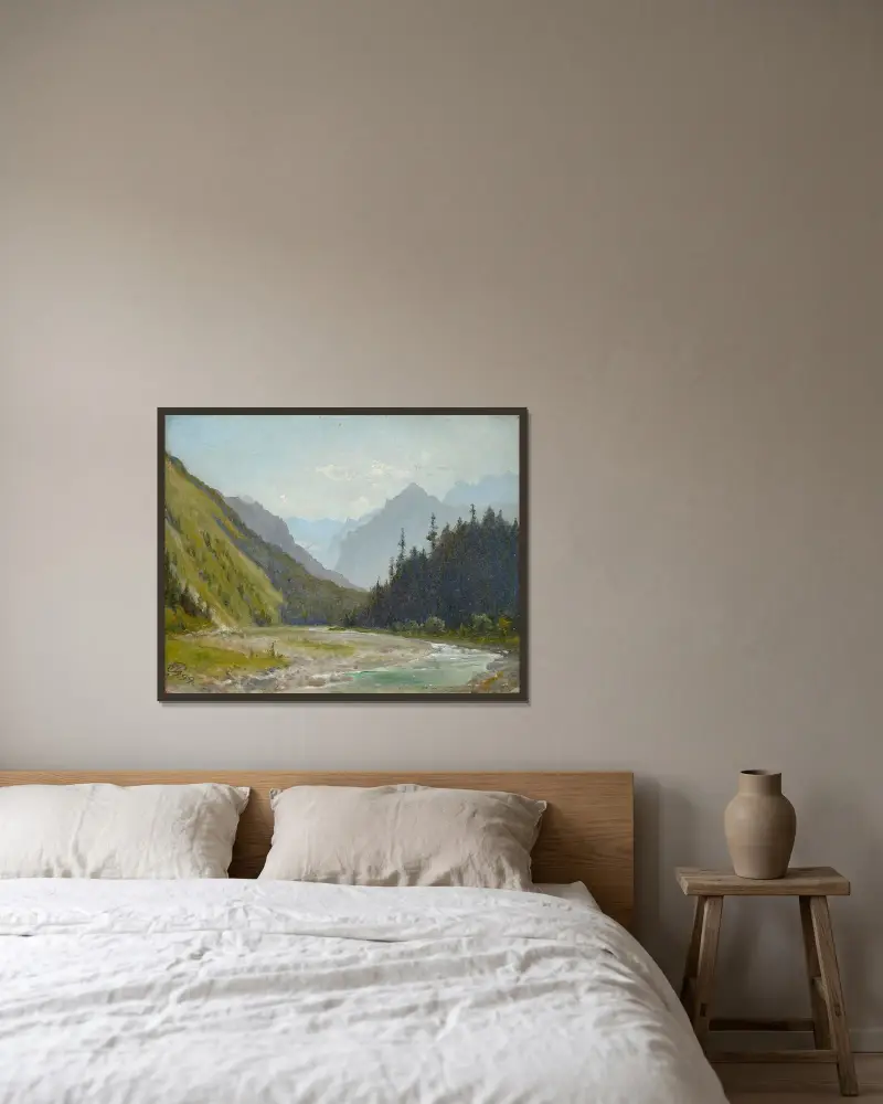 Tal der Weißen Wasser in den Tatrabergen von Wojciech Gerson gerahmt an einer Wand
