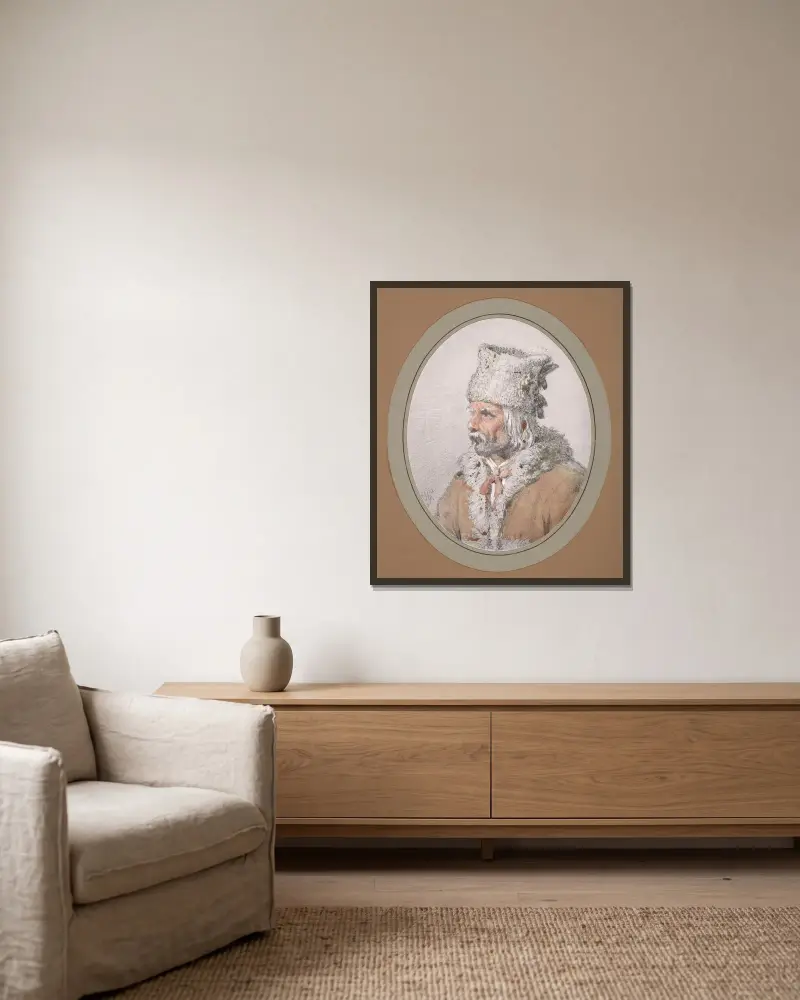 Masurischer Bauer von Wojciech Gerson gerahmt an einer Wand