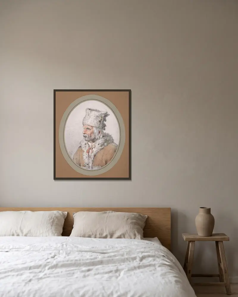 Masurischer Bauer von Wojciech Gerson gerahmt an einer Wand
