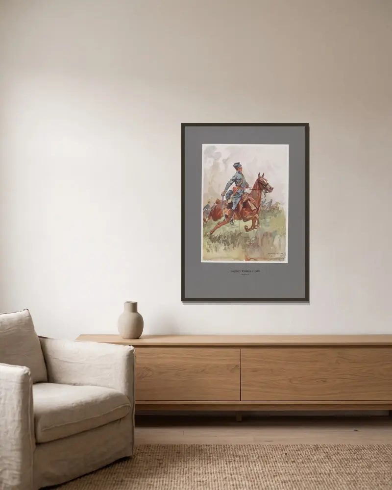 Artillerie von Wojciech Kossak gerahmt an einer Wand