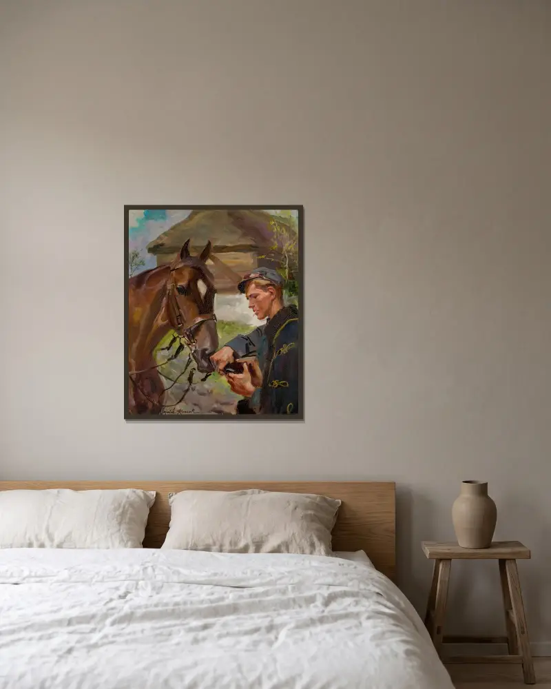 Ulan zu Pferd von Wojciech Kossak gerahmt an einer Wand