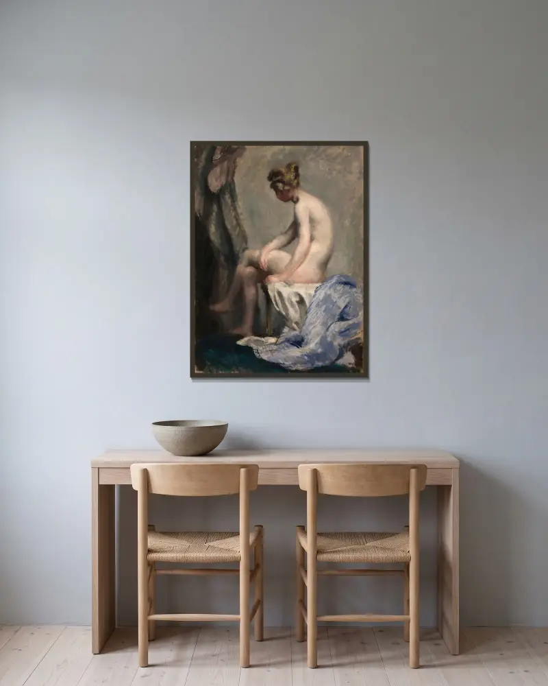 Akt av Wojciech Weiss inramad på en vägg