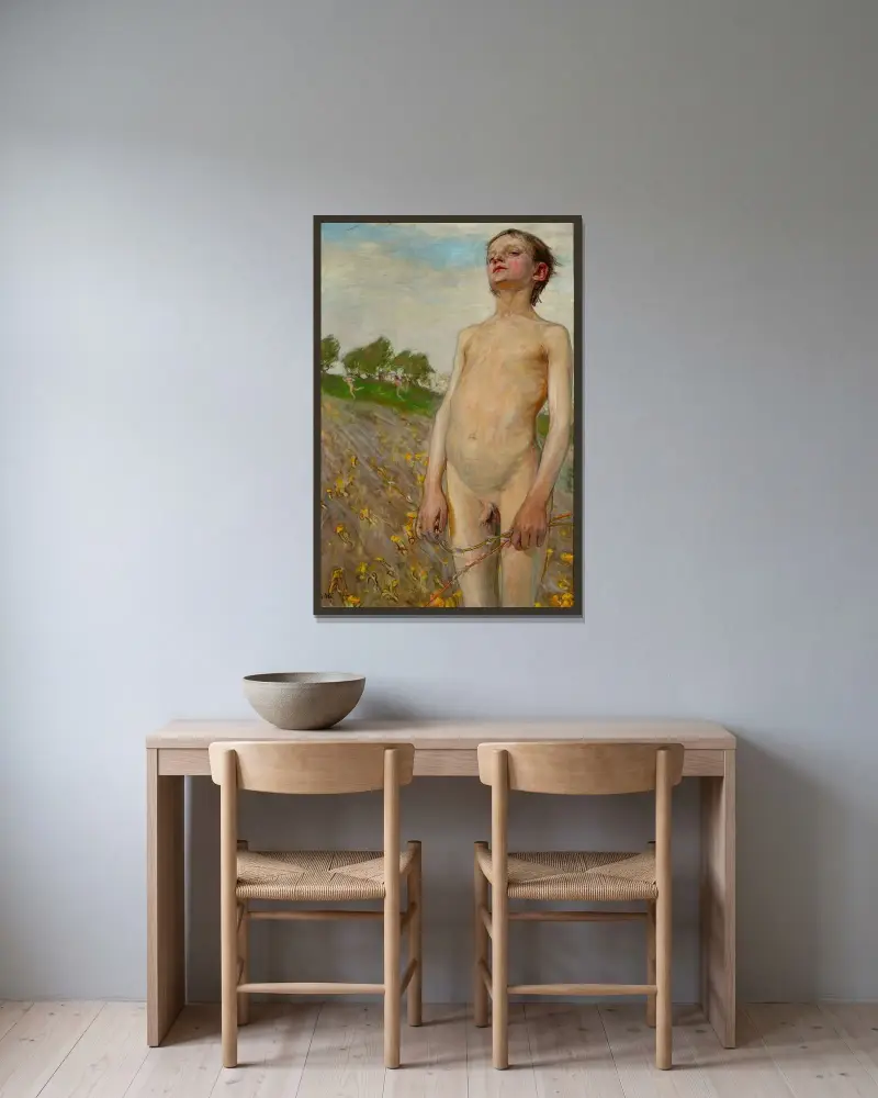 Våren av Wojciech Weiss inramad på en vägg