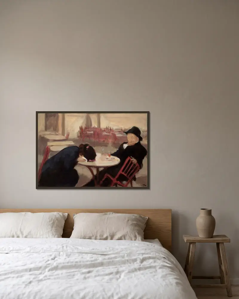 Der Dämon von Wojciech Weiss gerahmt an einer Wand
