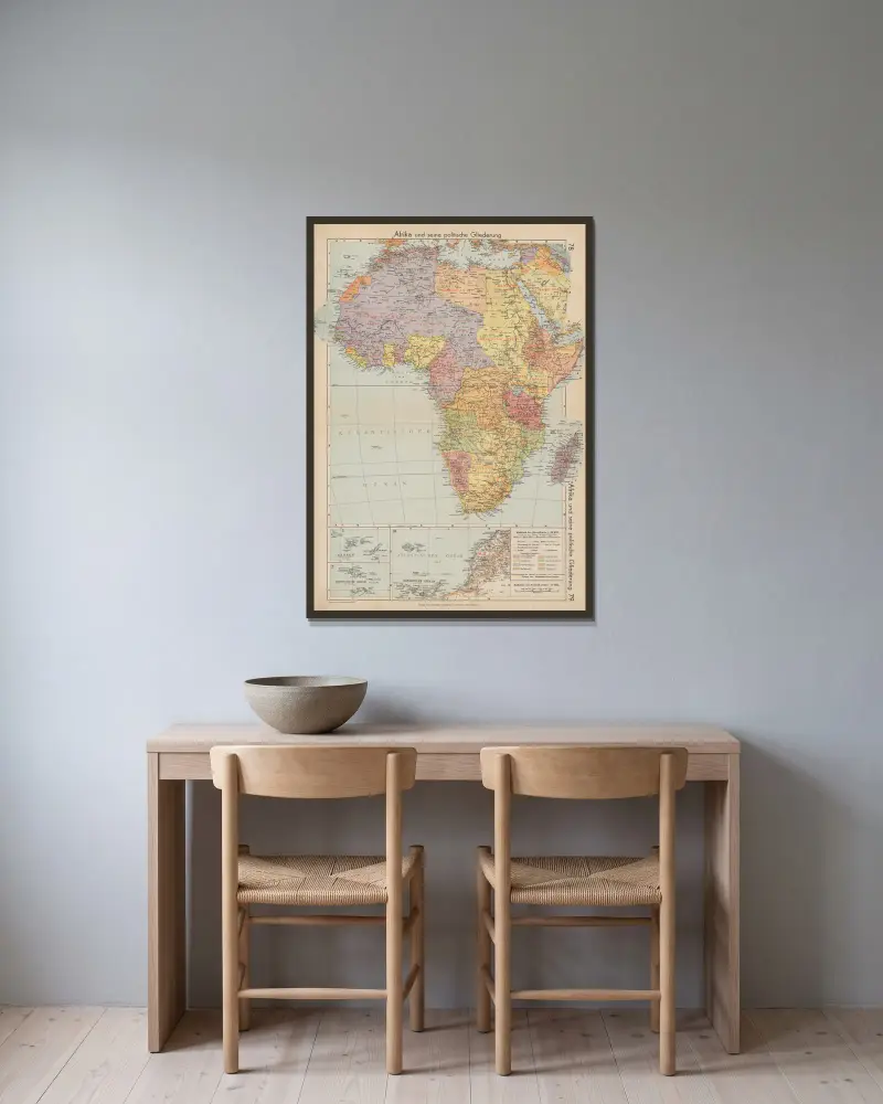 Afrika und seine politische Gliederung av Wolfgang Preuss inramad på en vägg