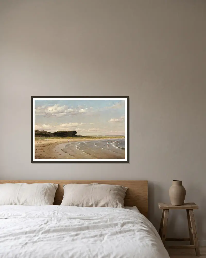 Second Beach,Newport av Worthington Whittredge inramad på en vägg