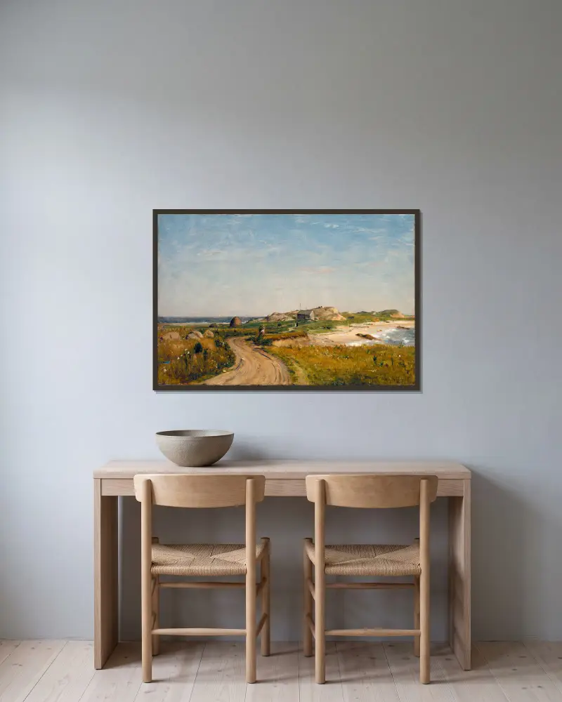 Seconnet Point, Rhode Island av Worthington Whittredge inramad på en vägg
