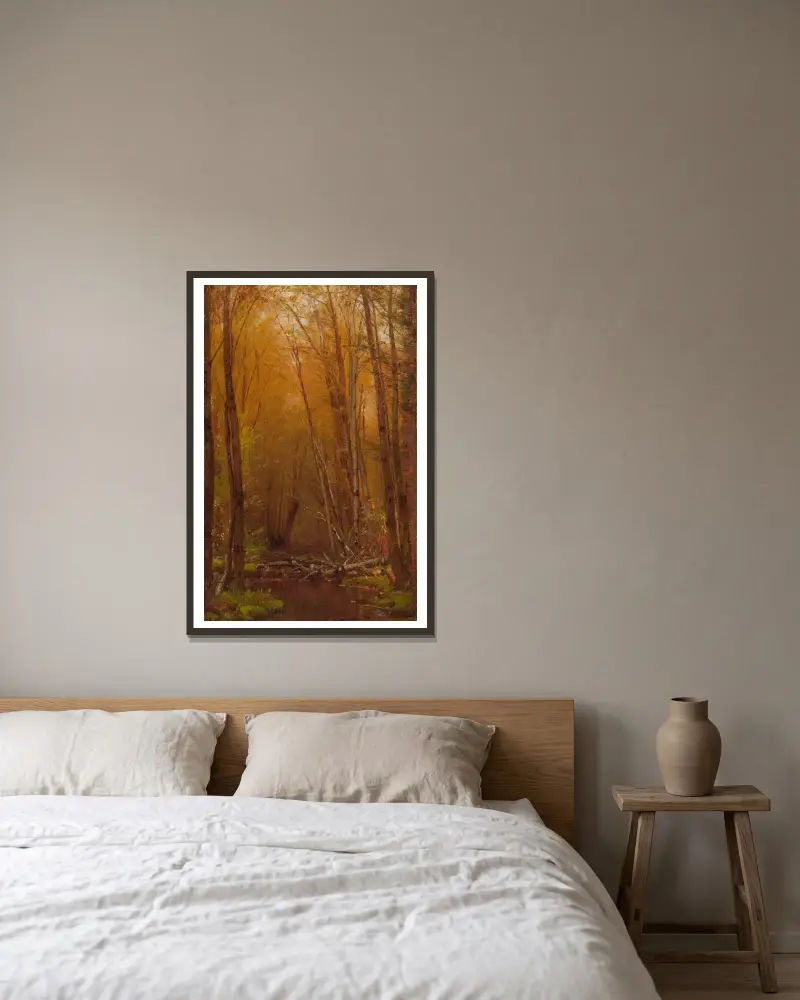 The Birches Of The Catskills av Worthington Whittredge inramad på en vägg