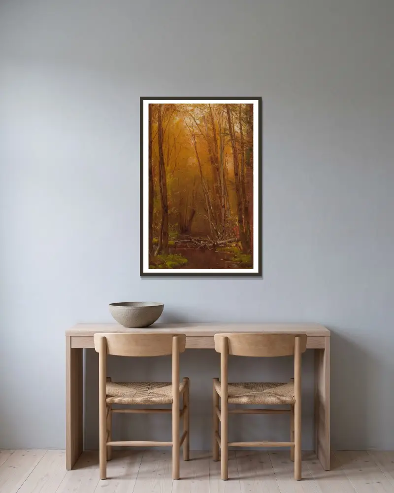 The Birches Of The Catskills av Worthington Whittredge inramad på en vägg