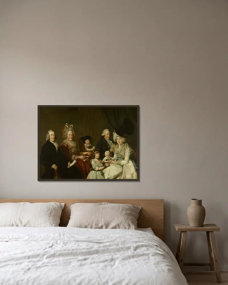 Pieter de Clercq (1731–1807) und seine Familie von Wybrand Hendriks gerahmt an einer Wand