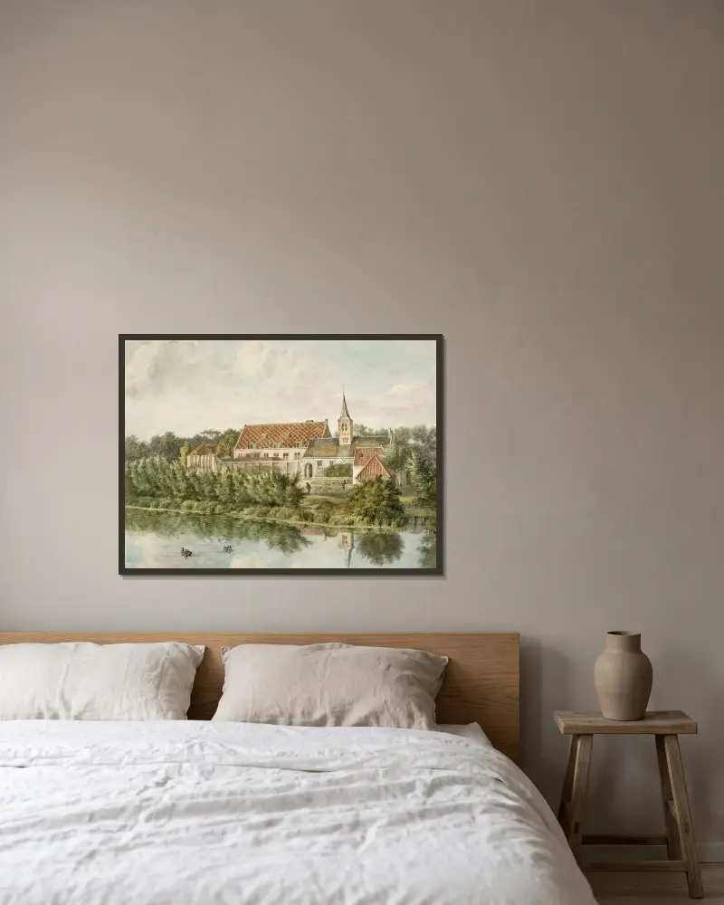 Dom Proveniersów w Haarlemie widziany z wysokości wału, Wybrand Hendriks w ramie na ścianie