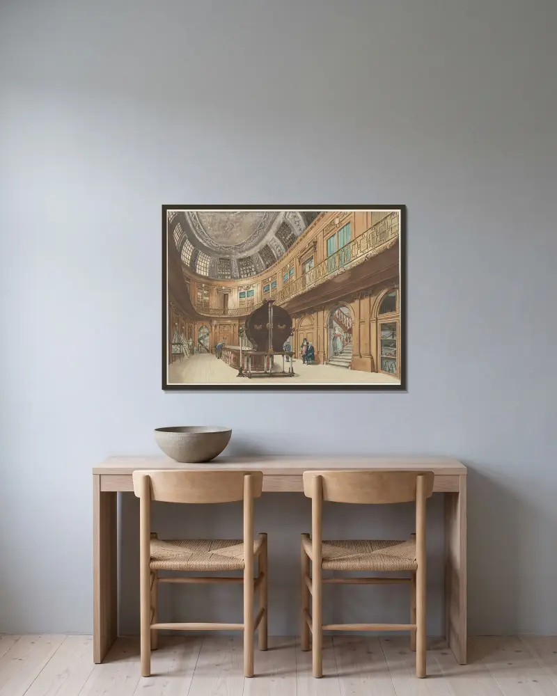 Teyler’s Stichting. Museum, groote of ovale zaal. av Wybrand Hendriks inramad på en vägg
