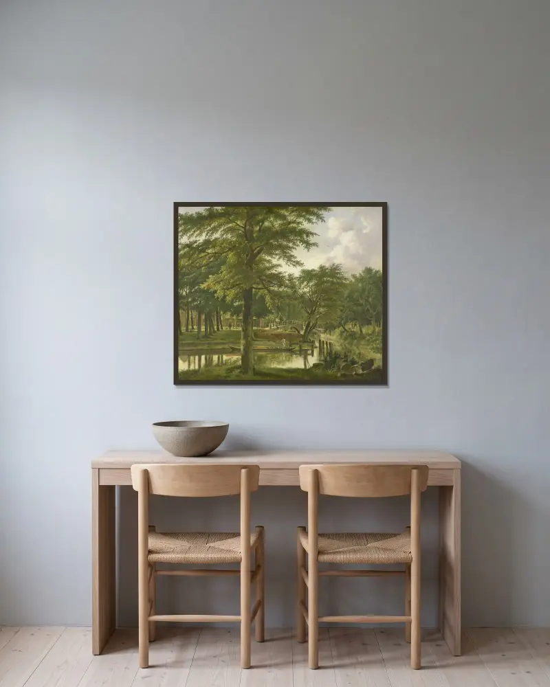 Blick auf die Nieuwe Gracht beim Bolwerk, Haarlem von Wybrand Hendriks gerahmt an einer Wand
