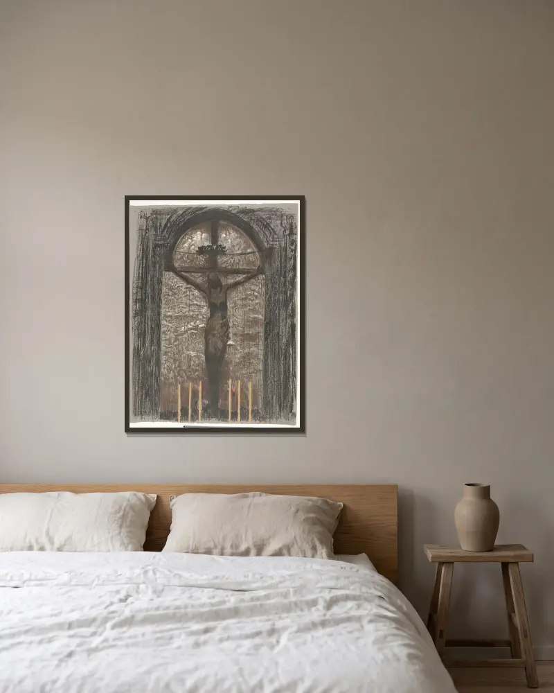 Christus von Leon Wyczółkowski gerahmt an einer Wand