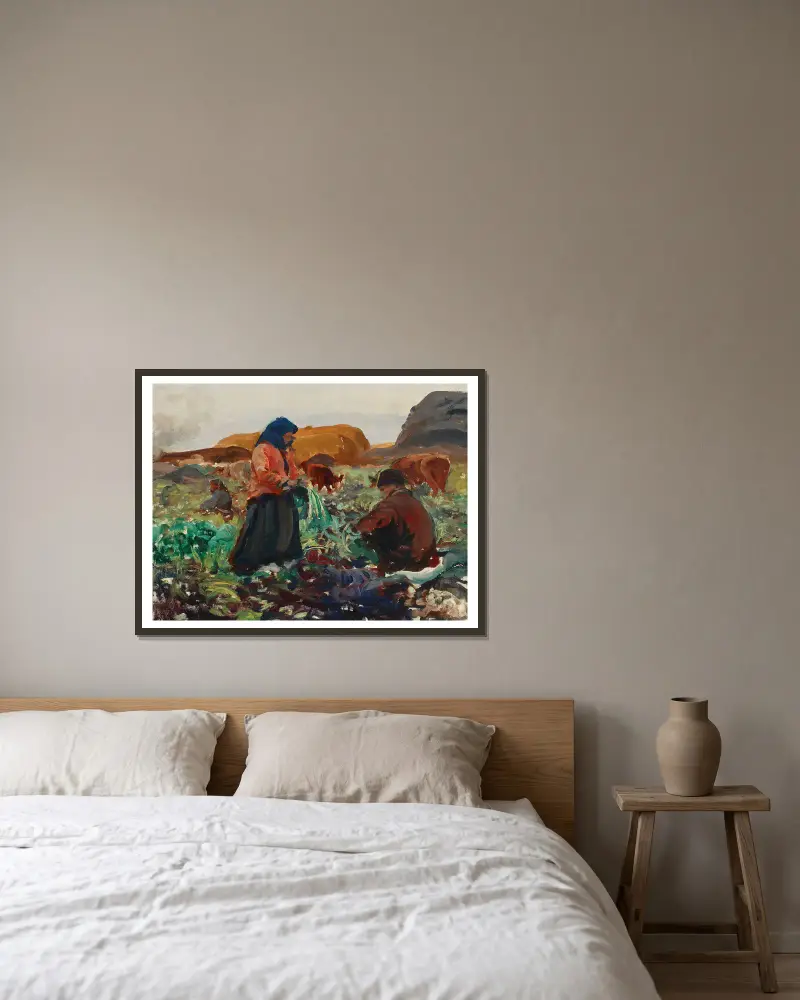 Rübenernte II von Leon Wyczółkowski gerahmt an einer Wand