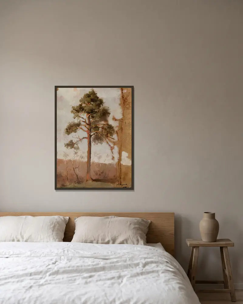 Pines at Połąga av Leon Wyczółkowski inramad på en vägg