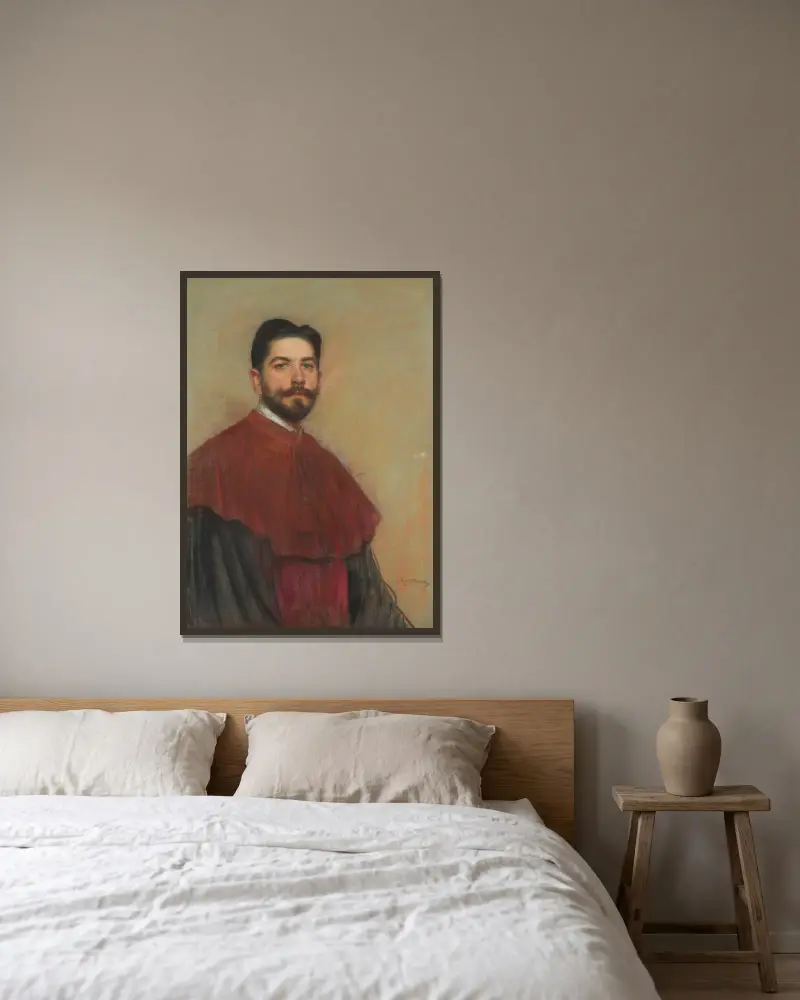 Portrait of Professor Leon Kryński av Leon Wyczółkowski inramad på en vägg