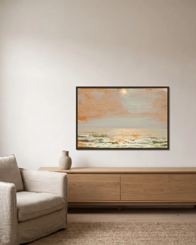 Sea at Połąga IV av Leon Wyczółkowski inramad på en vägg