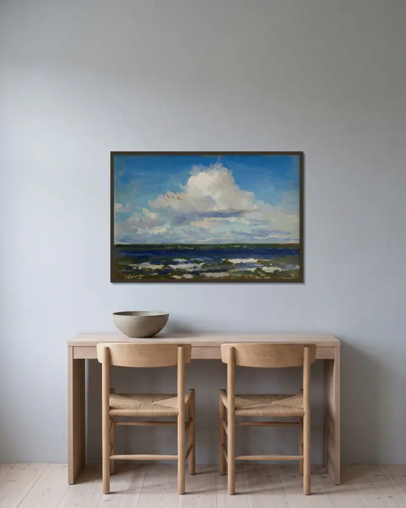 Sea at Połąga av Leon Wyczółkowski inramad på en vägg