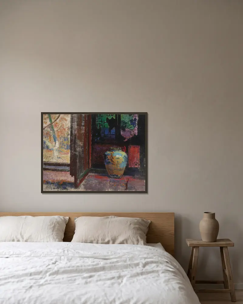 Stillleben von Leon Wyczółkowski gerahmt an einer Wand