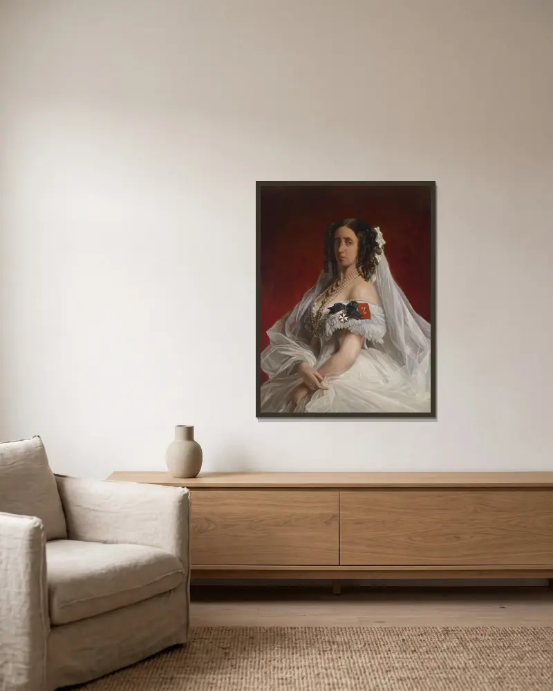 Marie von Sachsen-Weimar (von Preußen) av Franz Xaver Winterhalter inramad på en vägg