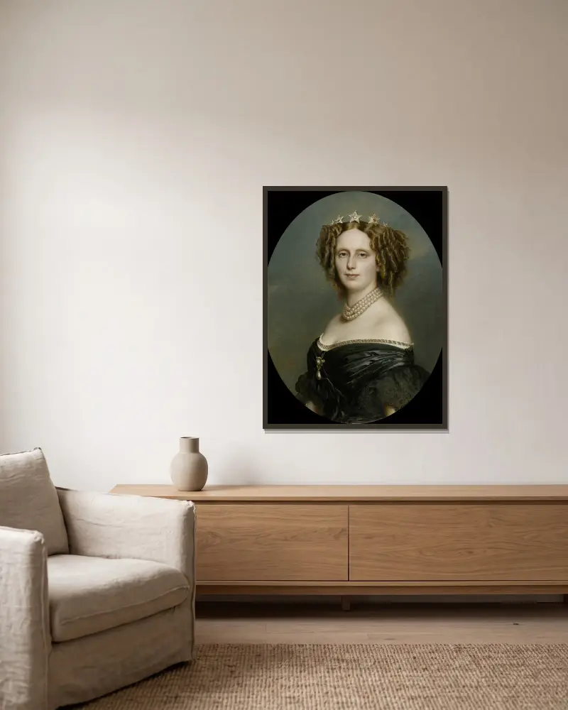 Portrait of Sophia Frederika Mathilda (1818-77), Princess of Württemberg av Franz Xaver Winterhalter inramad på en vägg