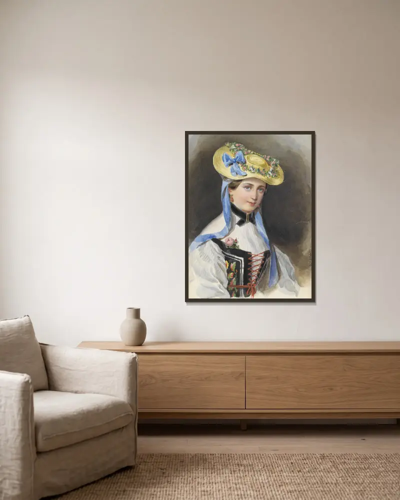 Prinzessin Liechtenstein im Kostüm av Franz Xaver Winterhalter inramad på en vägg