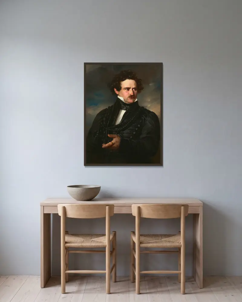 The Writer Karl Spindler av Franz Xaver Winterhalter inramad på en vägg
