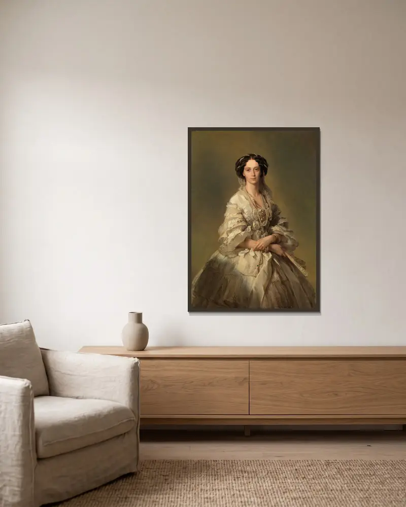 Zarin Marie Alexandrowna von Rußland av Franz Xaver Winterhalter inramad på en vägg