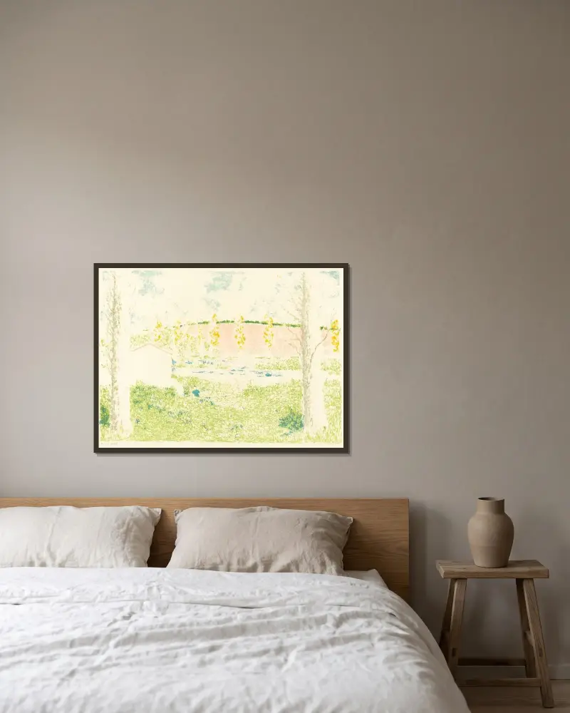 Landscape with a House (Paysage avec maison) von Ker-Xavier Roussel gerahmt an einer Wand