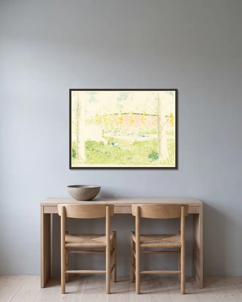 Landscape with a House (Paysage avec maison) von Ker-Xavier Roussel gerahmt an einer Wand