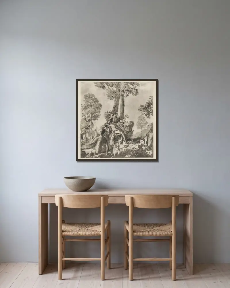 Dianas Ruhe von Ker-Xavier Roussel gerahmt an einer Wand