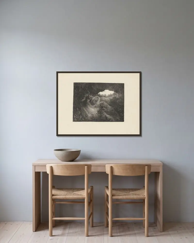 Leda und der Schwan von Ker-Xavier Roussel gerahmt an einer Wand