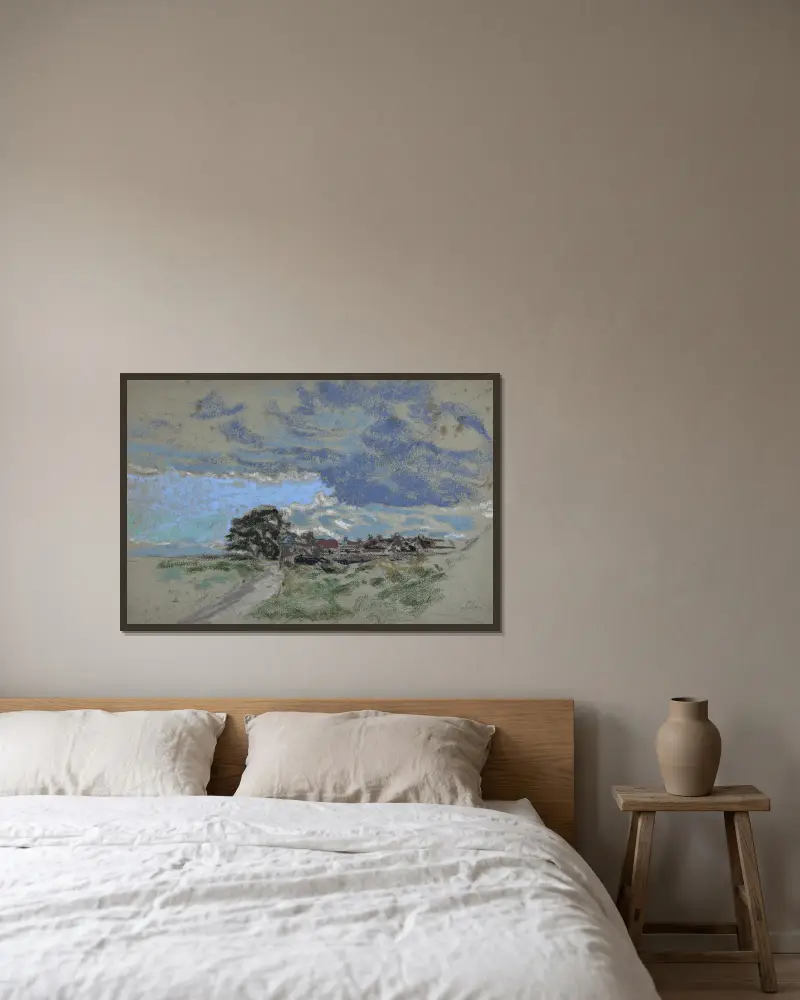 Vue du Hameau de Sallenelles, Normandie av Ker-Xavier Roussel inramad på en vägg