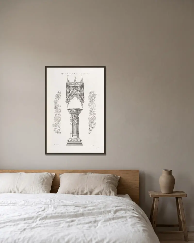 Objets d’arts et architecture du XIVe. siècle., Nicolas Xavier Willemin v rámu na stěně
