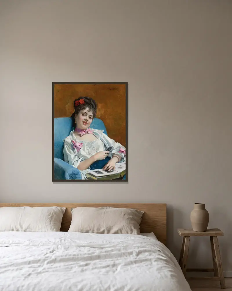 Aline, Album De Familia (Aline, Reflections) av Raimundo de Madrazo y Garreta inramad på en vägg
