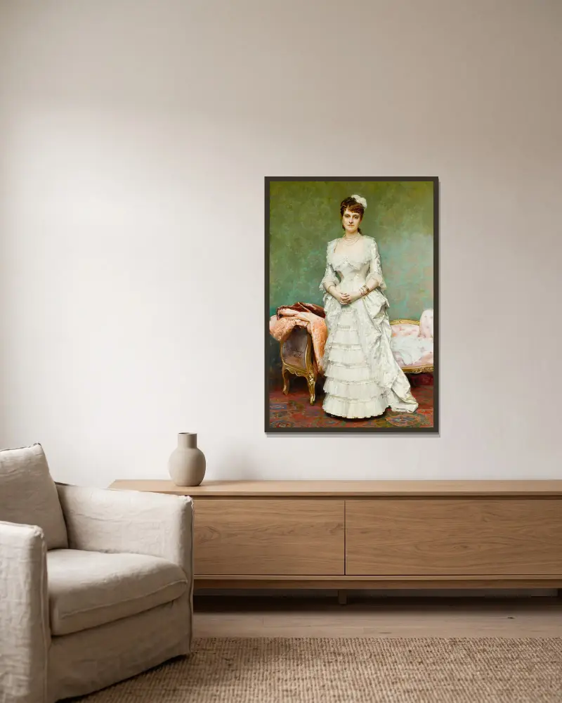Před plesem, Raimundo de Madrazo y Garreta v rámu na stěně
