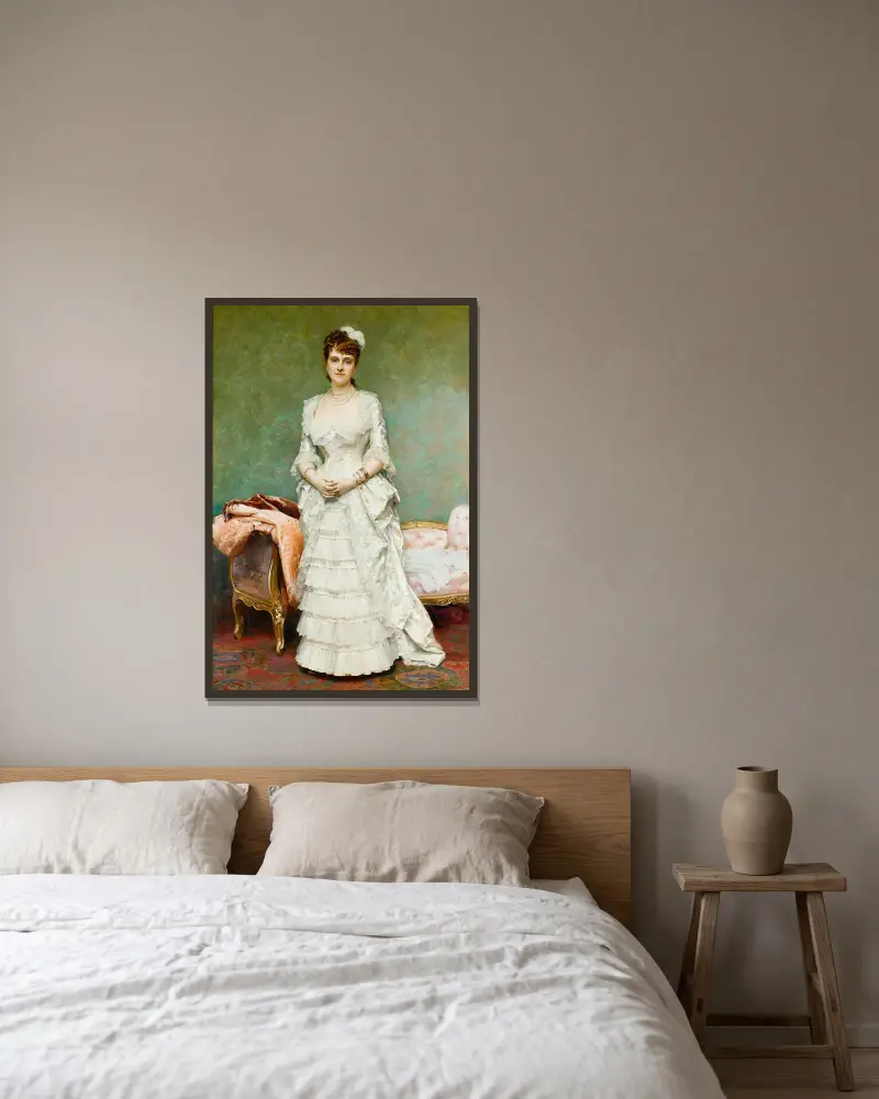 Před plesem, Raimundo de Madrazo y Garreta v rámu na stěně