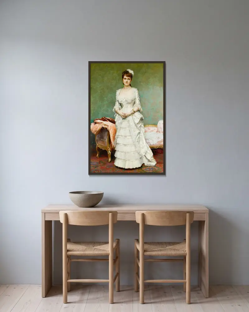 Před plesem, Raimundo de Madrazo y Garreta v rámu na stěně