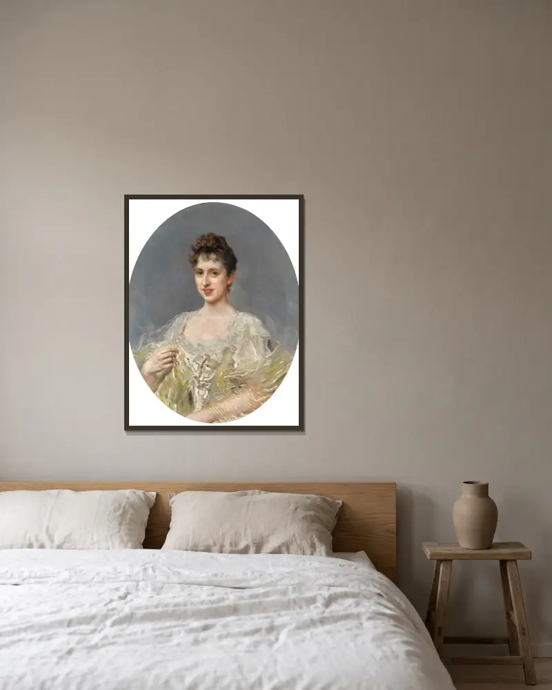 Clotilde, Marquessa de Acricollar av Raimundo de Madrazo y Garreta inramad på en vägg