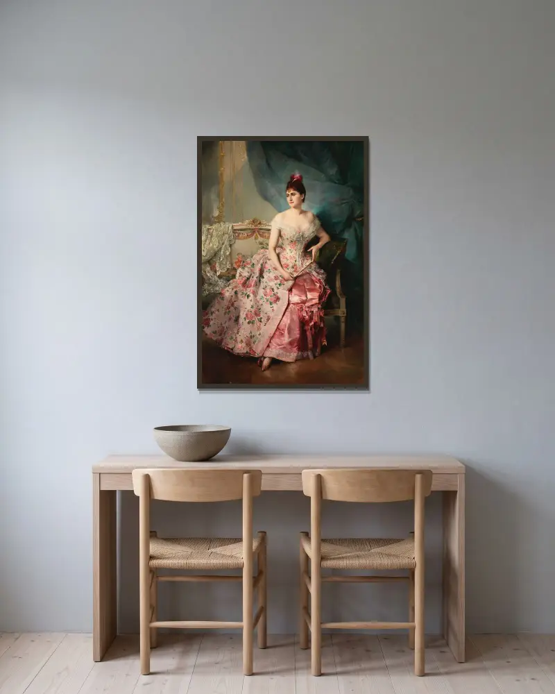 Portrait of a Lady – nr 1 av Raimundo de Madrazo y Garreta inramad på en vägg