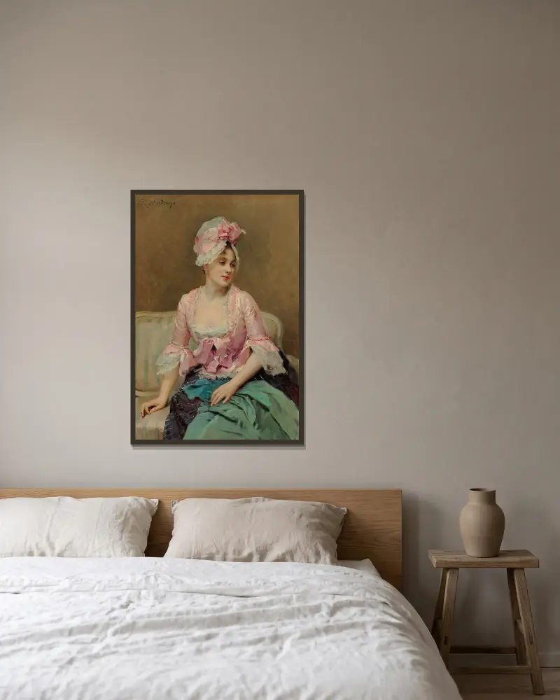 Portrait of Aline Mason av Raimundo de Madrazo y Garreta inramad på en vägg