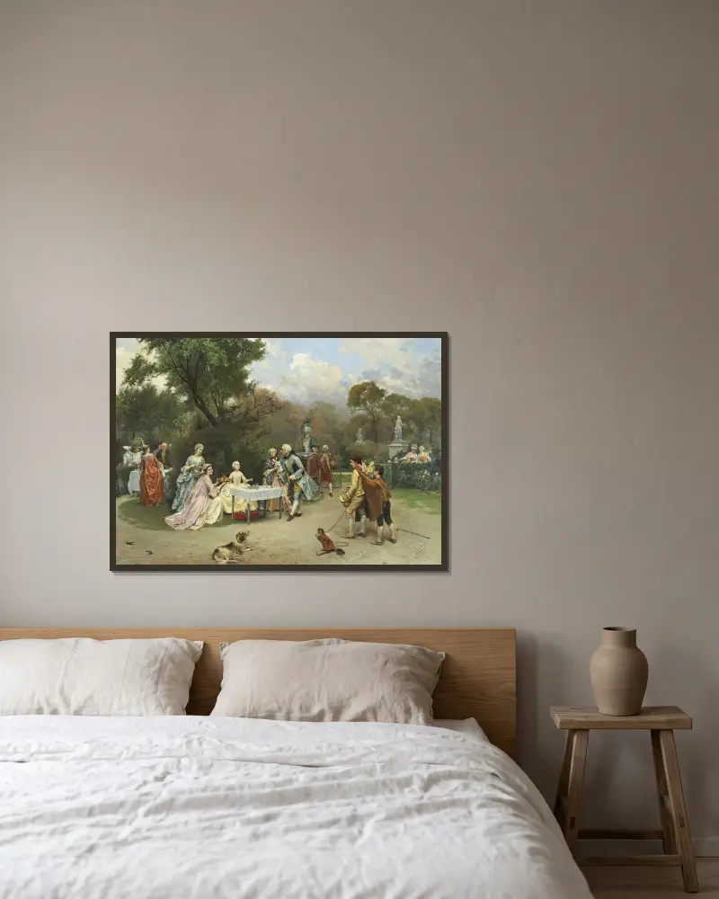 Księżniczka w ogrodach Wersalu, Raimundo de Madrazo y Garreta w ramie na ścianie