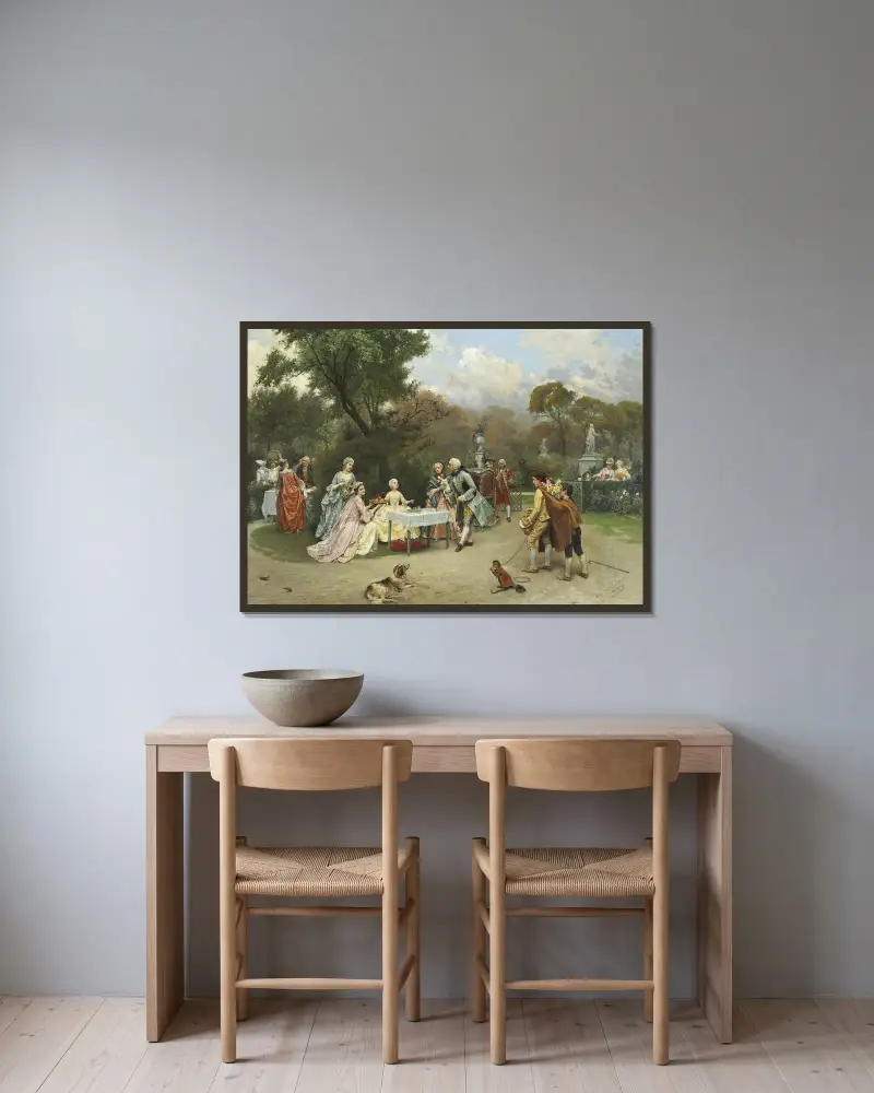 Księżniczka w ogrodach Wersalu, Raimundo de Madrazo y Garreta w ramie na ścianie
