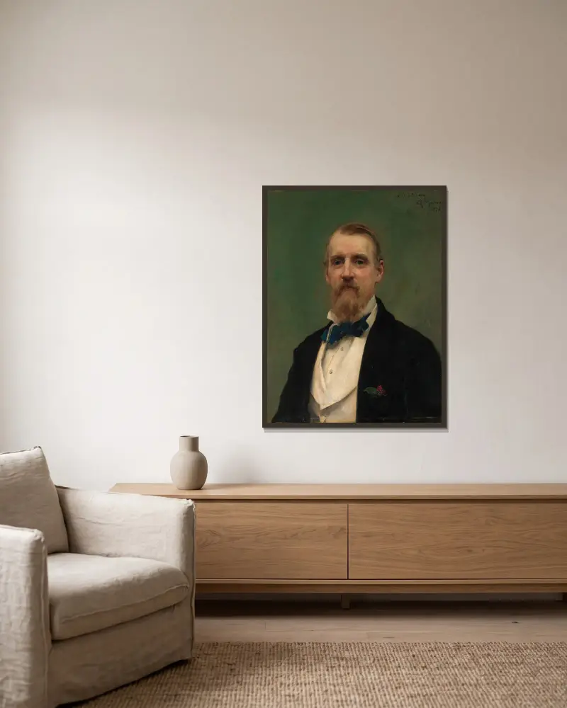 Samuel P. Avery (1822–1904) von Raimundo de Madrazo y Garreta gerahmt an einer Wand