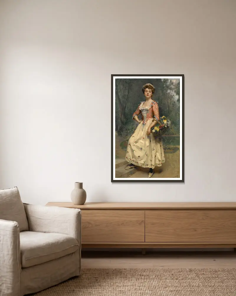 Spring Beauty, Raimundo de Madrazo y Garreta v rámu na stěně