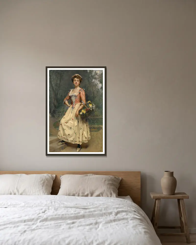 Spring Beauty, Raimundo de Madrazo y Garreta v rámu na stěně